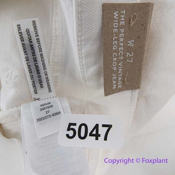 NEW Madewell The Perfect Vintage Wide-Leg Crop Jean Tile White, 27 - Picture 14 of 14